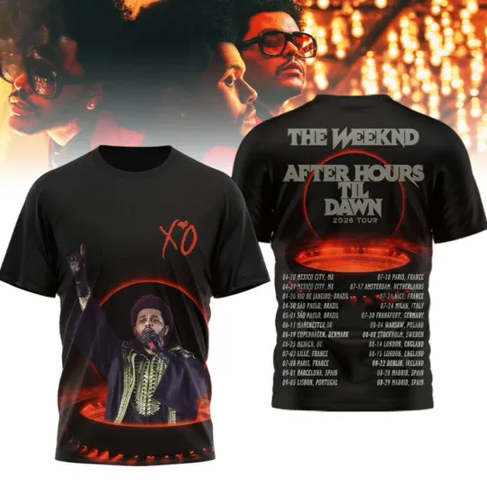 Discover Weeknds After Hours Til Dawn 2026 Tour Shirt 3D Concert Fan Gift