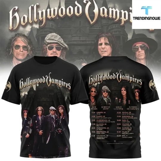 Discover Hollywood Vampires 2026 Tour Merch Collection 3D T-shirt