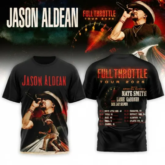 Jason Aldean Full Throttle Tour 2026 Shirt 3D