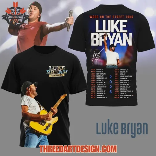 Discover Word On The Street Tour Luke Bryann 2026 3D T-Shirt