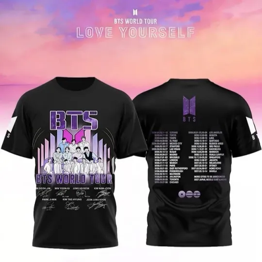 BTS Love Yourself World Tour 2026 Signatures T-Shirt