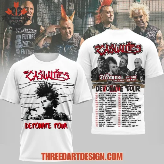 Discover The Casualties Detonate Tour 2026 T-shirt