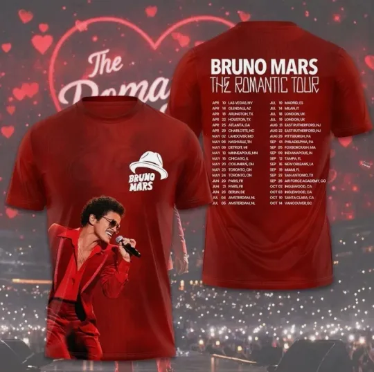 Discover The Romantic Tour 2026 3D T-Shirt 2026 Mars 3D Tour T-Shirt