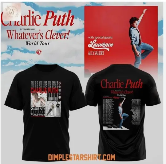 Discover Charlie Puth Whatever's Clever World Tour 2026 T-Shirt 3D