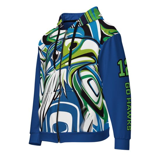 Discover Seattle Seahawks 3D Zip Hoodie Recycled