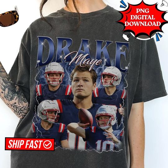 Discover Drake Maye Retro Bootleg Vintage, Drake Maye 90s Png, Football Fan Lovers File, Drake Maye File, Gifts For Football Fan, Football Lovers Png
