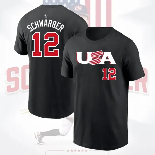 Discover Kyle Schwarber #12 2026 World Baseball Classic USA Team Player Fans T-Shirt