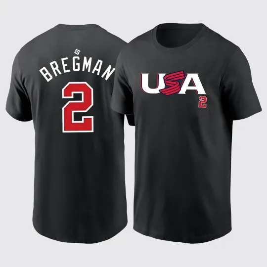 Discover Alex Bregman #2 2026 World Baseball Classic USA Team Player Fans T-Shirt