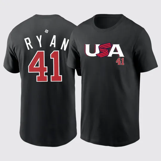 Discover Joe Ryan #41 2026 World Baseball Classic USA Team Player Fans T-Shirt