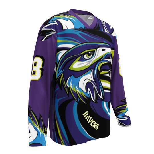 Discover Baltimore Ravens Lamar Jackson Men’s Hockey Fan Jersey