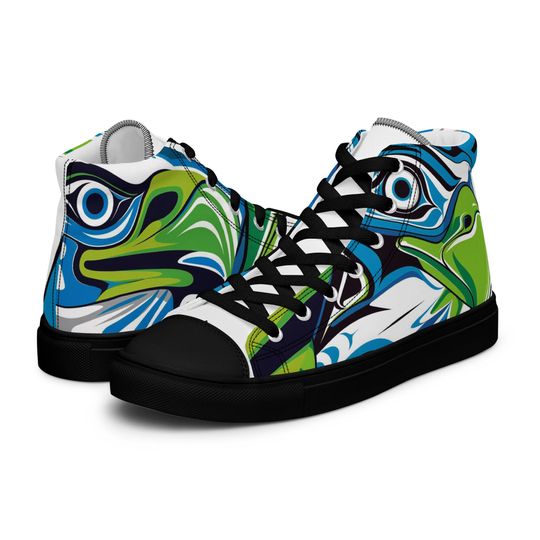 Discover Men's High Top Canvas Sneakers Seattle Seahawks Native Art Sportswear