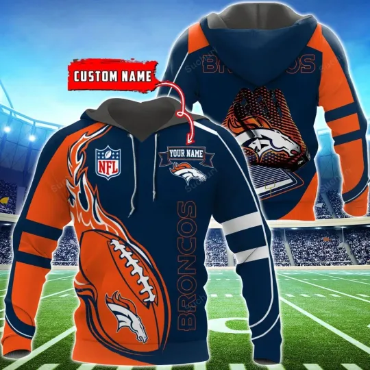 Discover Personalized Denver Football Team Broncoss 3D Hoodie
