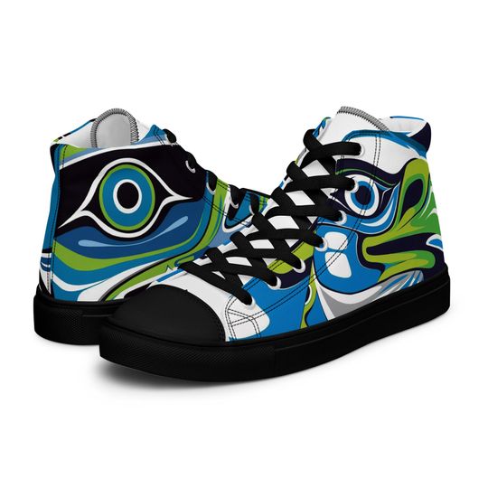 Discover Men's High Top Sneakers Seattle Seahawks Native Art Sportswear
