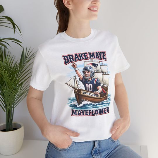 Discover Drake Maye Mayflower New England Football T-Shirt, American Patriot, Mens Clothing, Womens Clothing, Football Championship