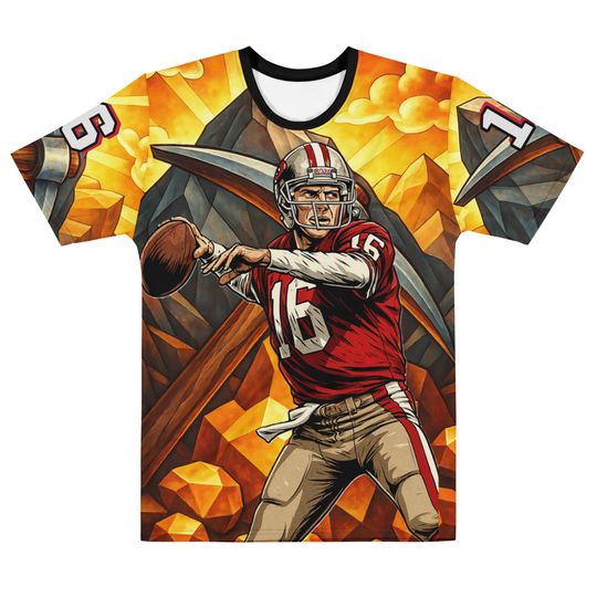 Joe Montana 3D T-Shirt - Relive the Glory Days Mens Crew Neck