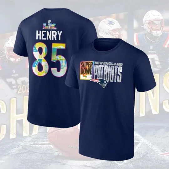 Discover Hunter Henry #85 New England Patriots Super Bowl LX Shirt