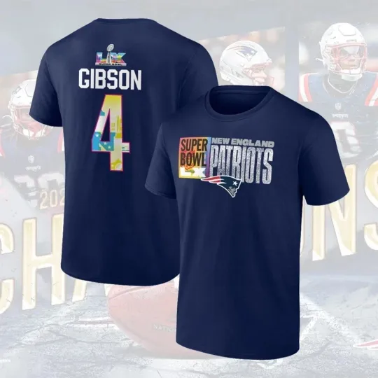 Discover Antonio Gibson #4 New England Patriots Super Bowl LX Shirt
