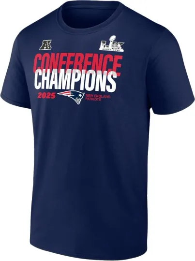 Discover New England Patriots Fanatics Navy 2025 AFC Champions T-Shirt