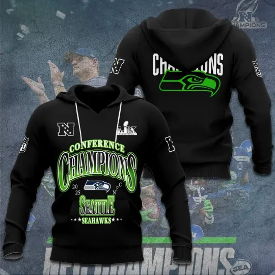 Discover Seahawks 2025 Champions 3D Hoodie