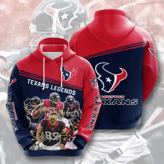 Discover Houston Texans Legends 3D All Over Print Up Hoodie