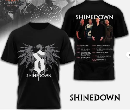 Discover shine down Tour 2026 3D T-Shirt