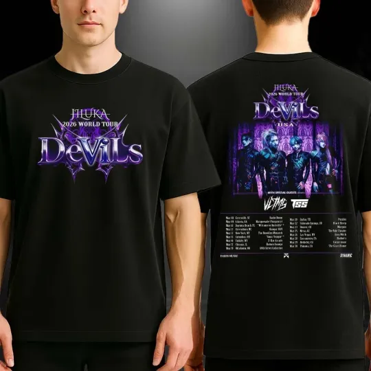 Discover JILUKA 2026 World Tour Devils USA Rock Tour Dates T-shirt