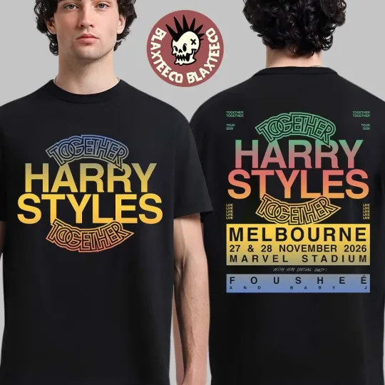 Discover Harry Together Together Tour 2026 Melbourne Au At Marvel Stadium T-Shirt