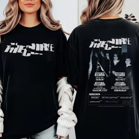 The Cure 2026 UK And Ireland Summer Shows Tour Schedule Dates Two Sided T-Shirt
