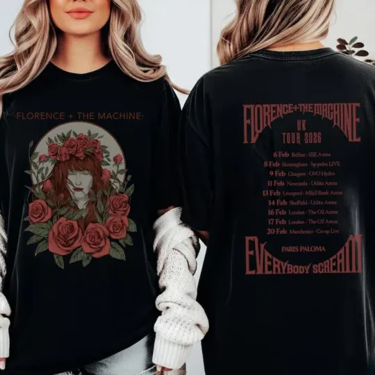 Florence and The Machine Tour Shirt 2026, Everybody Scream Music Inspired T Shirt