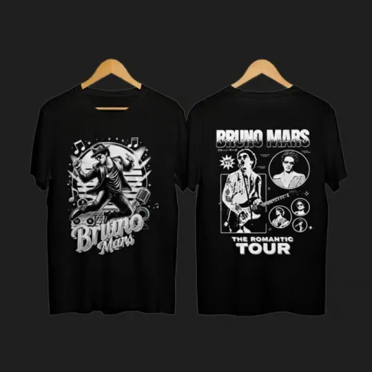 Discover Retro Romantic Concert Graphic T Shirt With 2026 World Tour Dates, Vintage Fron