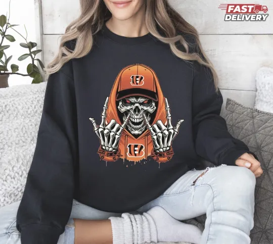 Discover Bengals Skull Football Sweatshirt, Gift for Fan