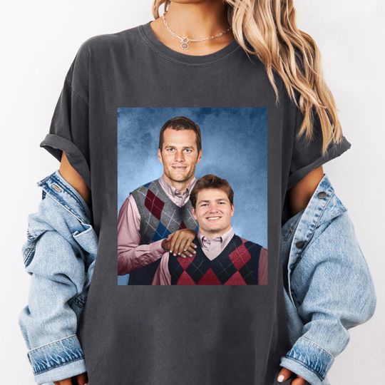 Discover Drake Maye Tom Brady Step Brother Comfort Colors Shirt, New England Patriots Football Shirt