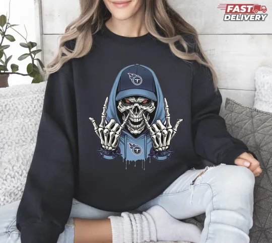Discover Titans Skull Football Sweatshirt, Gift for Fan