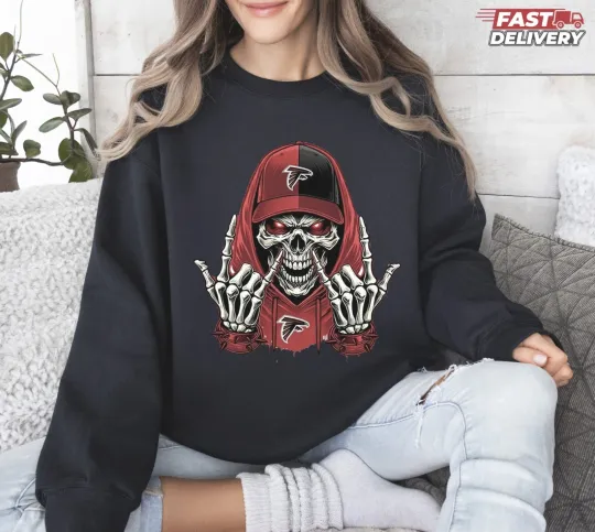 Discover Falcons Skull Football Sweatshirt, Gift for Fan