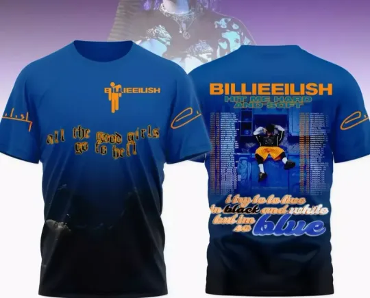 Discover Billie Hit Me Hard And Soft Signature 3D T-Shirt