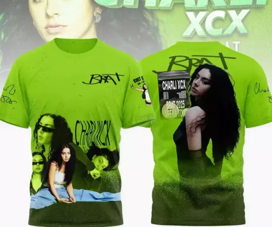 Discover Charli Xcx Brat 2025 Arena Tour 3D T-Shirt