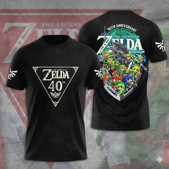 Discover The Legend Of Zelda Game 40th Anniversary 2026 3D T-Shirt