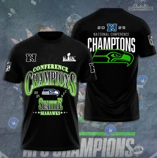 Discover Seattle1 Seahaw-K 2025 Champions 3D T-Shirt Unisex