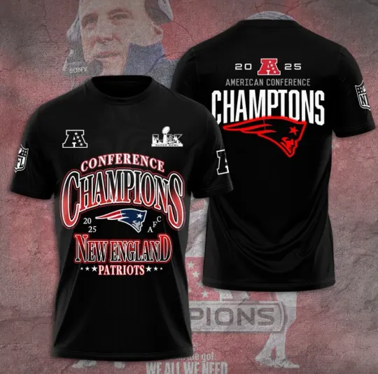 Discover Ne Patriott 2025 Champions 3D T-Shirt Gift For Fans