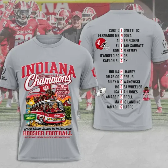 Discover Indian-A Hoosie-R Football 2025 National Champions 3D T-Shirt