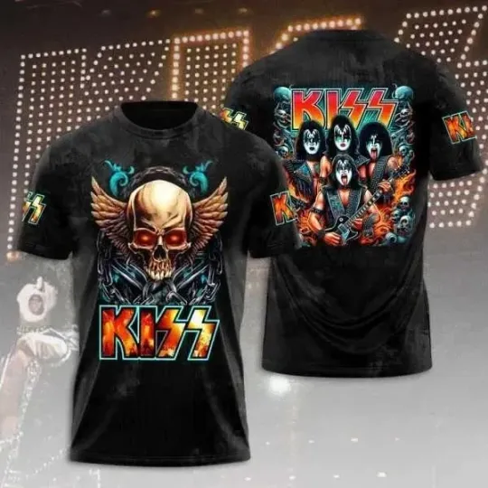 Discover Kissmas Band 3D T-shirt Cool Casual Fun Street Wear Hip Hop