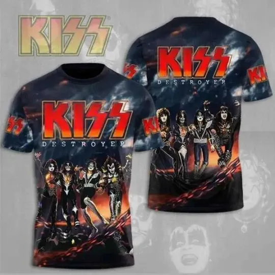 Discover Kissmas Band Cool Casual Fun Street Wear Hip Hop 3D T-shirt