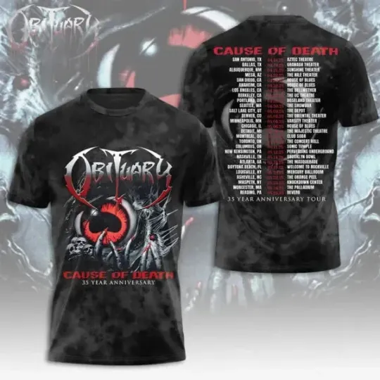 Discover Obituary Album 3D Print T-shirt Summer Unisex