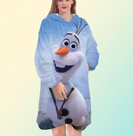 Discover Frozen - Olaf blanket hoodie, oversize fleece sweatshirt, Unisex