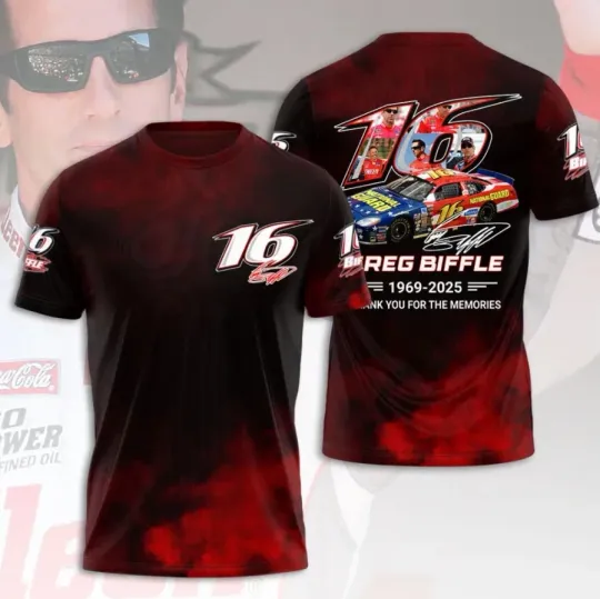 Discover Greg Biffle No 16 Rip 1969-2025 3D T-Shirt