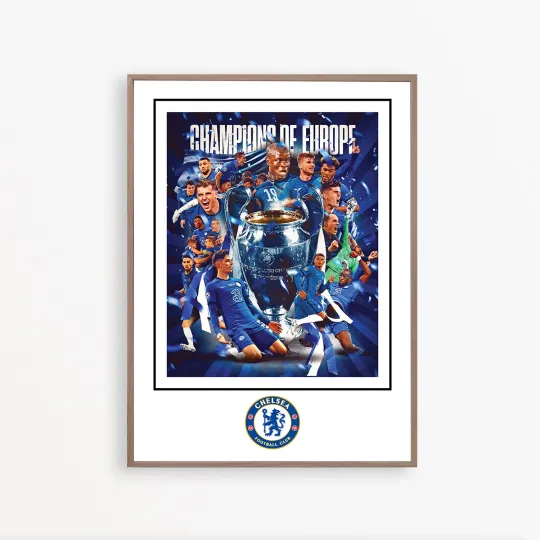 Discover Chelsea FC Champion League Winner 2021 Wall Art Poster Print.