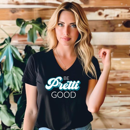 Discover Be Pretti Be Good Womens V neck  | In Memory of Alex Pretti | Social Justice Protest T-Shirt | Human Rights Graphic Tee | Activism Shirt