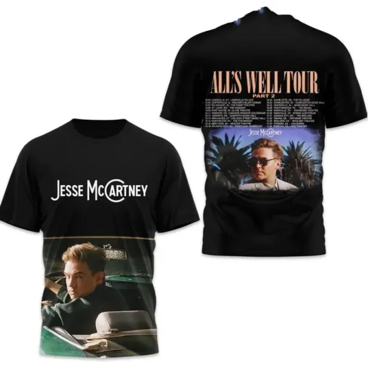 Jesse McCartney 2024 All’s Well Tour Part 2 AOP 3D T-shirt