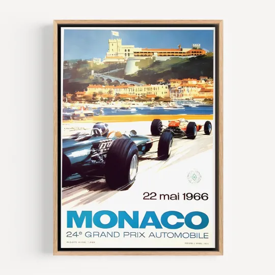 Discover Monaco - Grand Prix - 1966 Racing Vintage Wall Art Poster Print