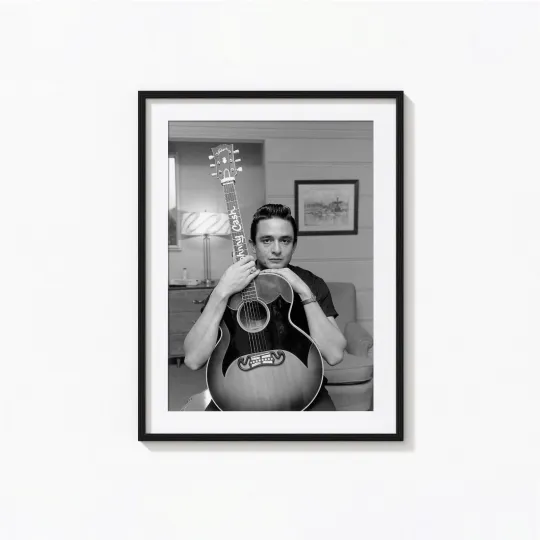 Johnny Cash Black&White Art Poster Print. Great Home Decor